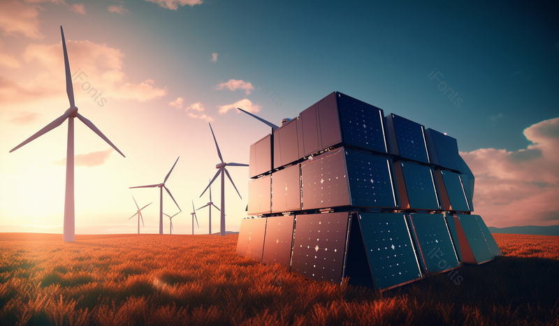 户外的环保太阳电池厂和风力发电机背景,高清,摄影图,摄影图片,图片大全,摄影图免费下载